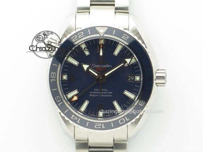 0409 HighQuality Seamaster Diver 300M OMF 1:1 Best Edition Blue Red Ceramic White Dial on SS Bracelet A 7705